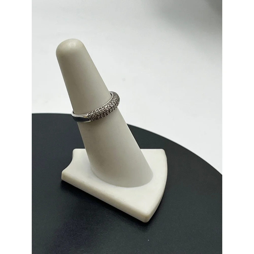 FZN Fuzion Creations Vintage Designer Cubic Zirconia Sterling Silver Ring sz 6.5